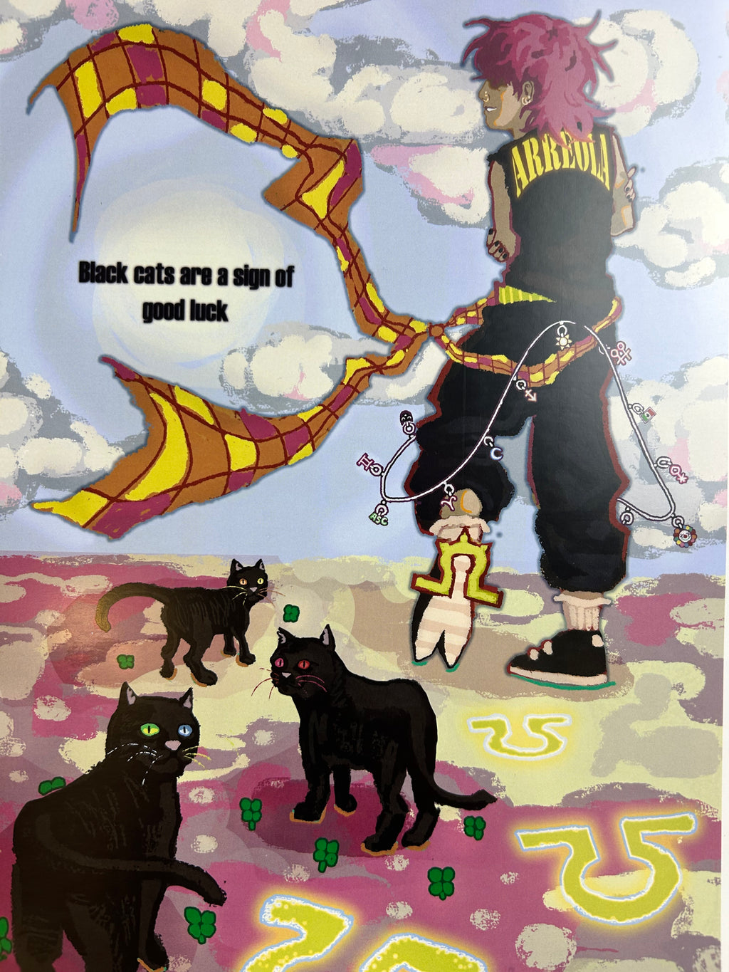 THE BLACK CATS ARE A SIGN OF GOOD LUCK PRINT