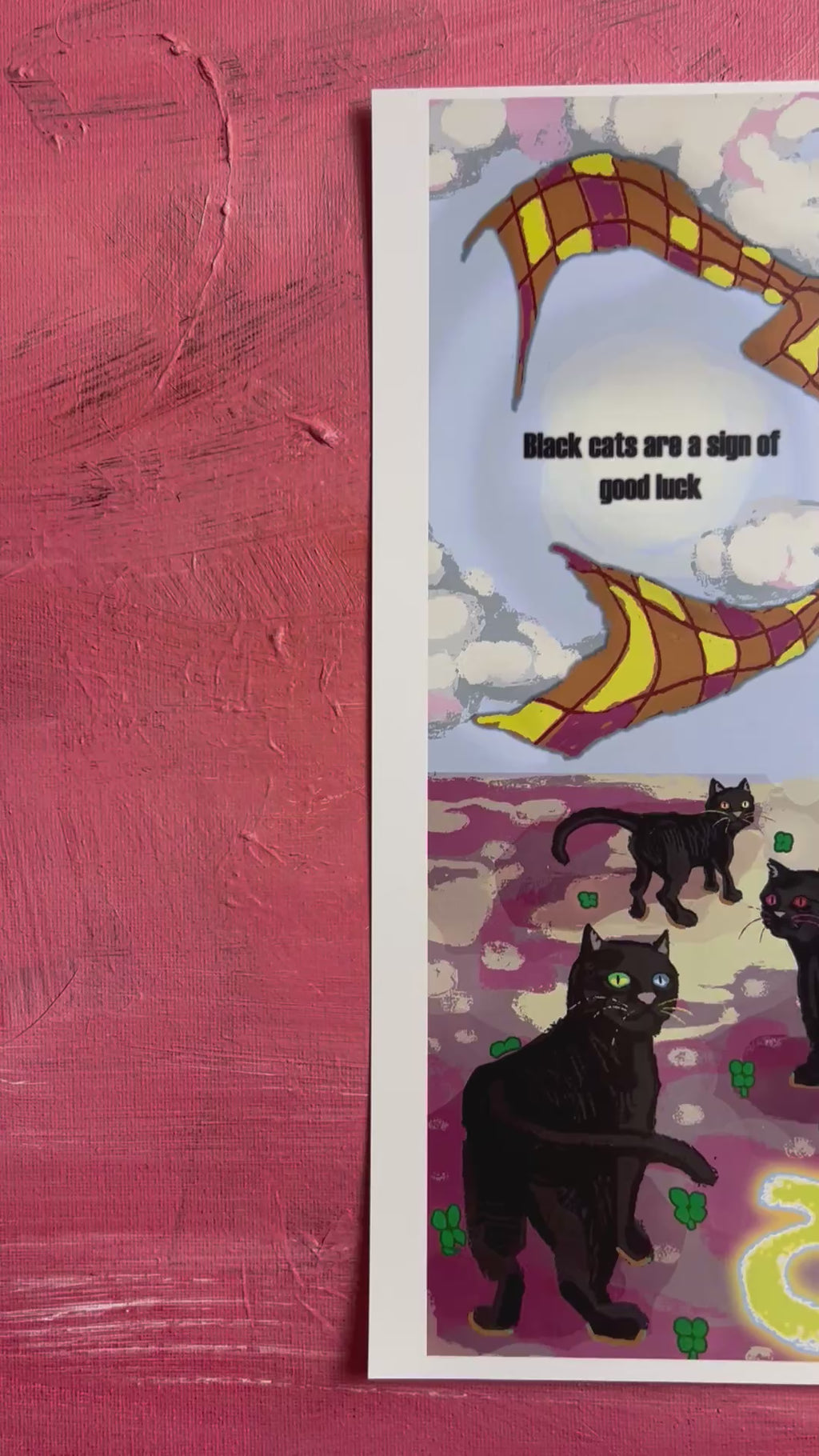 THE BLACK CATS ARE A SIGN OF GOOD LUCK PRINT